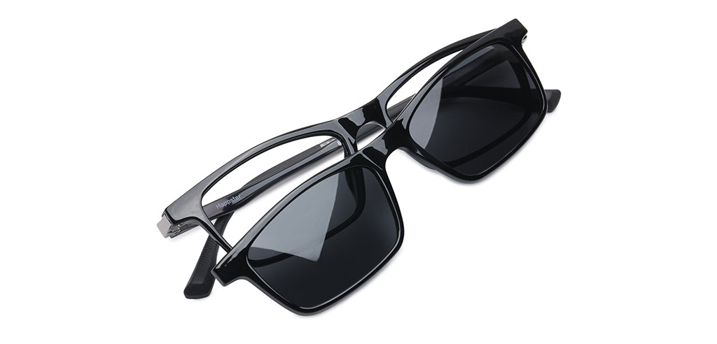 Happster Clipon Unisex Eyeglasses Full Frame Rectangle Medium 50 Ultem SM WX6507