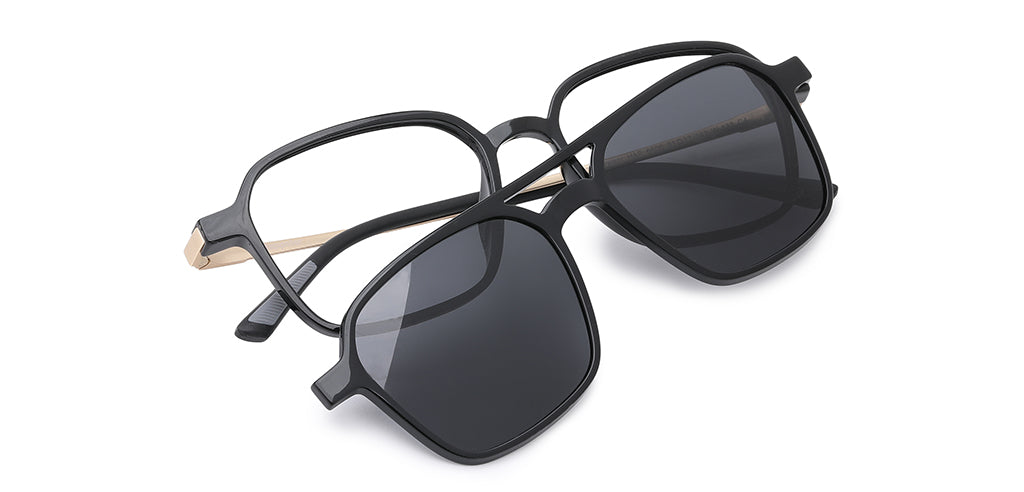 Happster Clipon Unisex Eyeglasses Full Frame Clipon Geometric Medium 51 Ultem SM WX6500