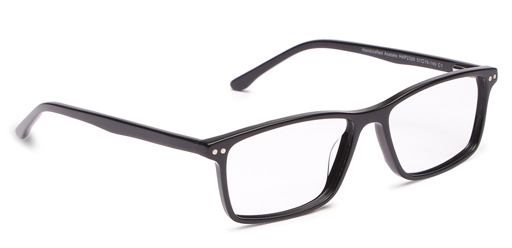 Happster Clipon Unisex Eyeglasses Full Frame Rectangle Medium 51 Acetate SM ANI2320