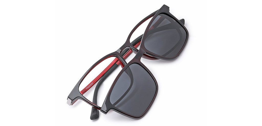 Happster Clipon Unisex Eyeglasses Full Frame Clipon Rectangle Medium 51 Ultem SM WX6501