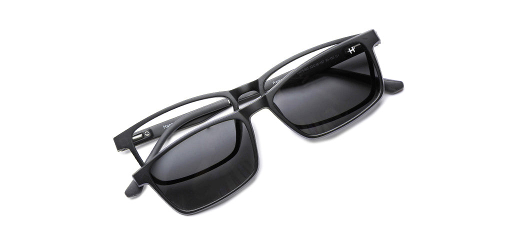 Happster Clipon Unisex Eyeglasses Full Frame Clipon Rectangle Large 53 Ultem SM SE6503