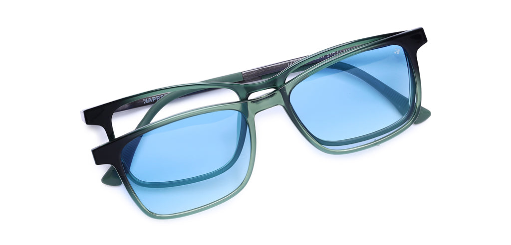 Happster Clipon Unisex Eyeglasses Full Frame Clipon Rectangle Medium 51 Ultem SM WX6501