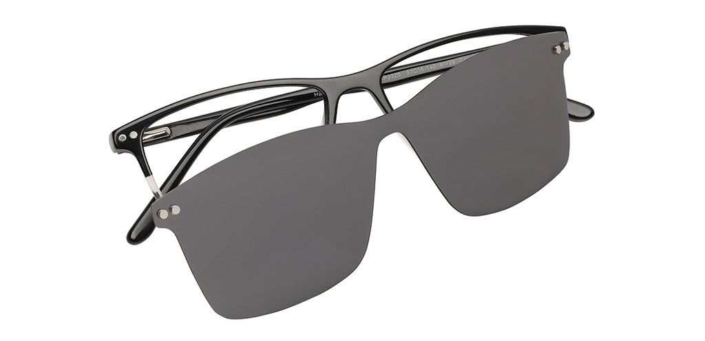 Happster Clipon Unisex Eyeglasses Full Frame Rectangle Medium 51 Acetate SM ANI2320