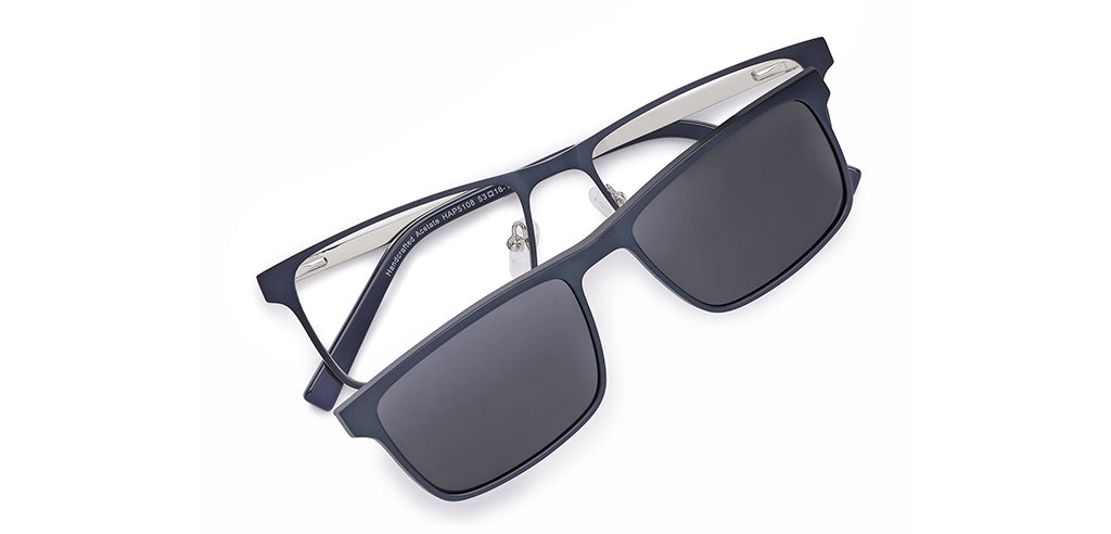 Happster Clipon Unisex Eyeglasses Full Frame Rectangle Large 53 TR90 SM XJ5108