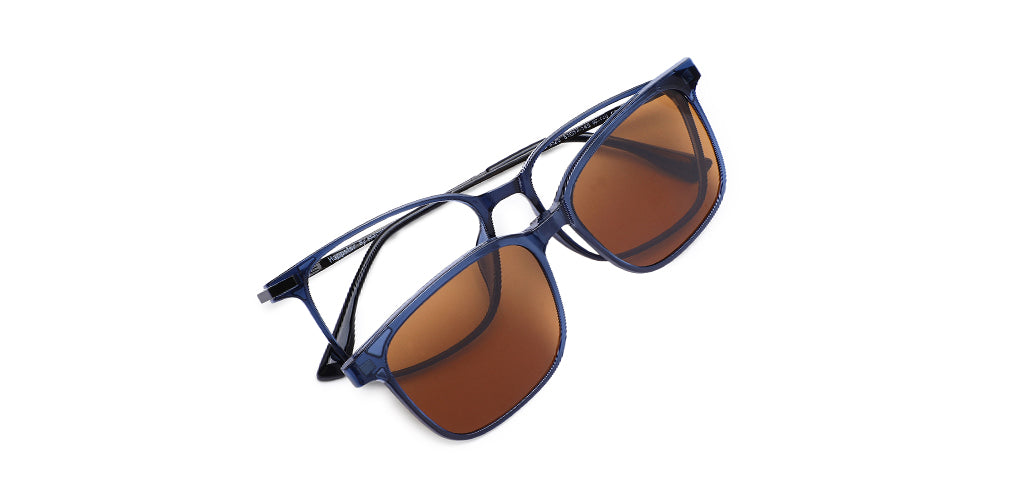 Happster Clipon Unisex Eyeglasses Full Frame Rectangle Medium 51 TR90 SM AM8520