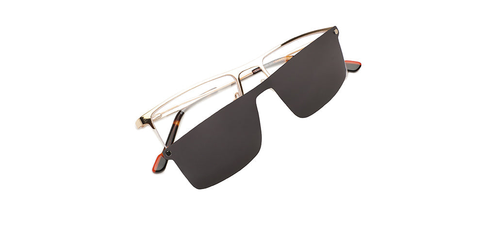 Happster Clipon Unisex Eyeglasses Half_Frame Square Large 53 Metal SM XJ5101