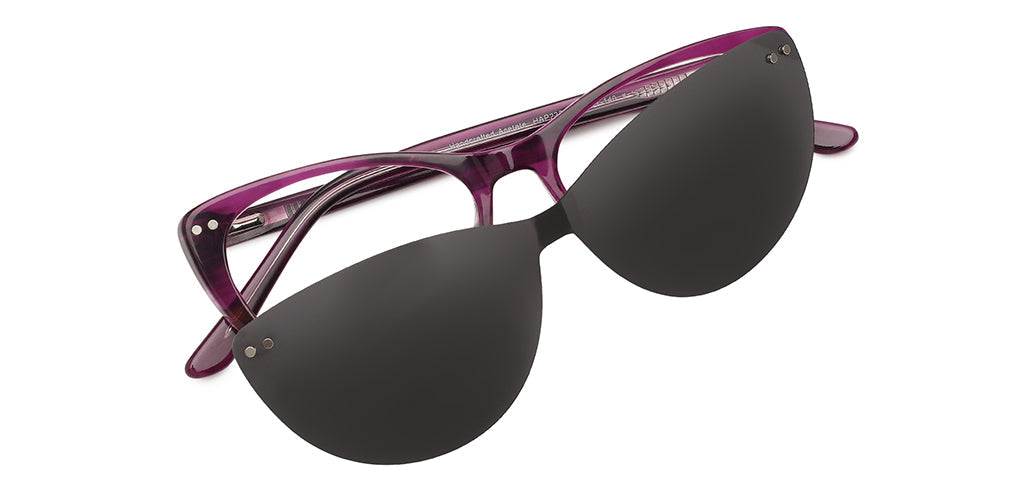 Happster Clipon Women Eyeglasses Full Frame Cateye Medium 51 Acetate SM SW2325