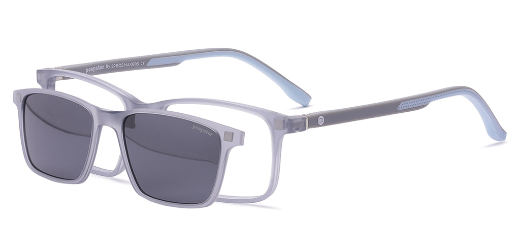 Peepstar Clipon Kids Eyeglasses Full Frame Rectangle 5-8 years 47 TR90 SM SE6507
