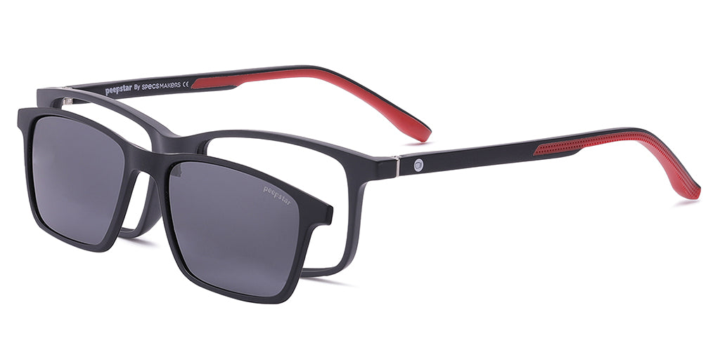 Peepstar Clipon Kids Eyeglasses Full Frame Rectangle 5-8 years 47 TR90 SM SE6507