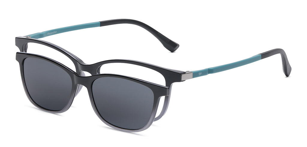 Happster Clipon Women Eyeglasses Full Frame Cateye Large 52 Ultem SM WX6508