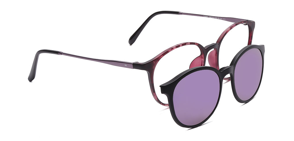Happster Clipon Unisex Eyeglasses Full_Frame Round Small 49 Ultem SM AMQTJ207