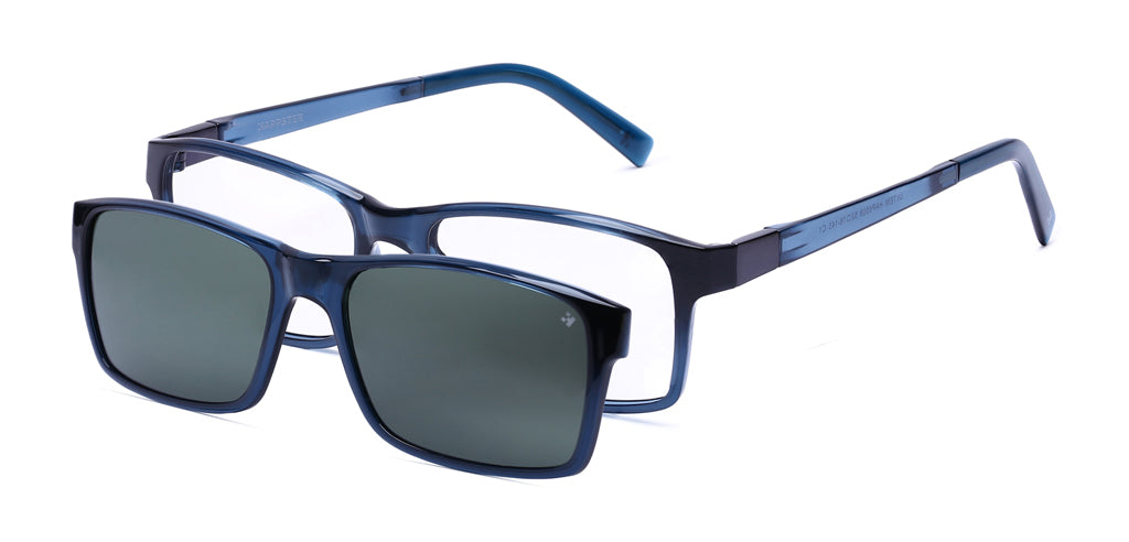 Happster Clipon Unisex Eyeglasses Full Frame Rectangle Medium 52 Ultem SM WX6509