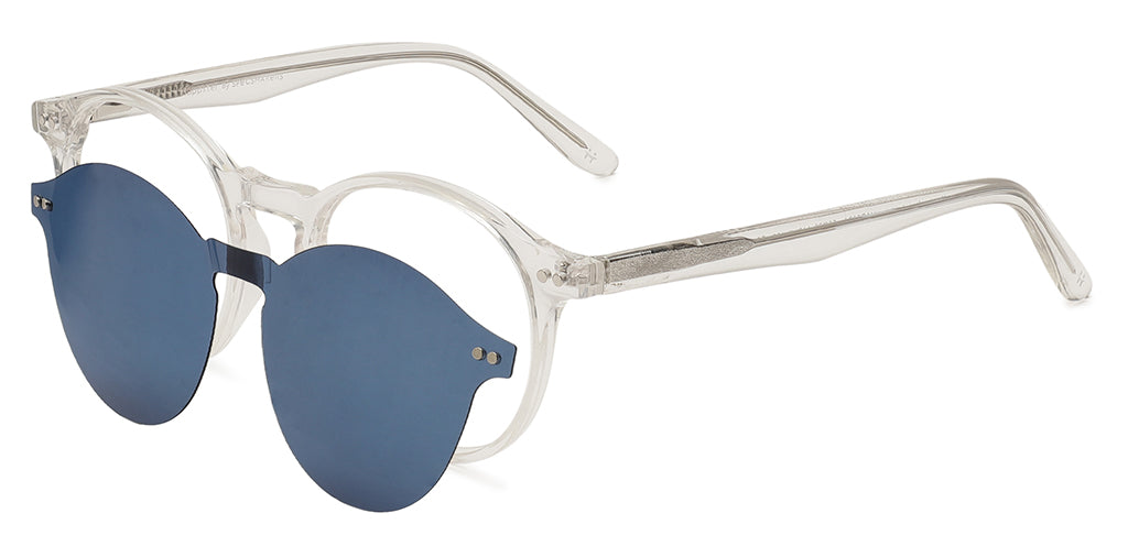Happster Clipon Unisex Eyeglasses Full_frame Round Medium 50 Acetate SM SW2324