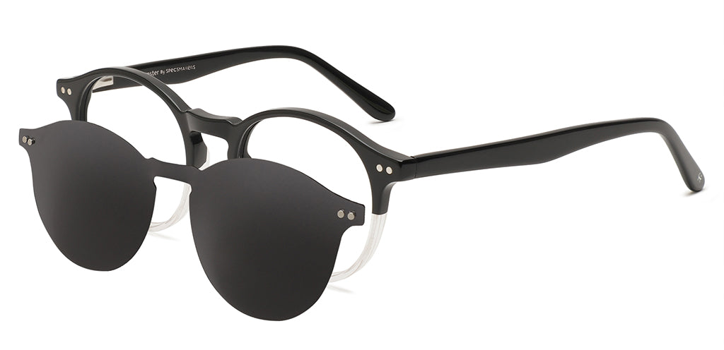 Happster Clipon Unisex Eyeglasses Full_frame Round Medium 50 Acetate SM SW2324