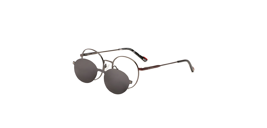 Happster Clipon Unisex Eyeglasses Full_Frame Round Small 48 Metal SM XJ5104