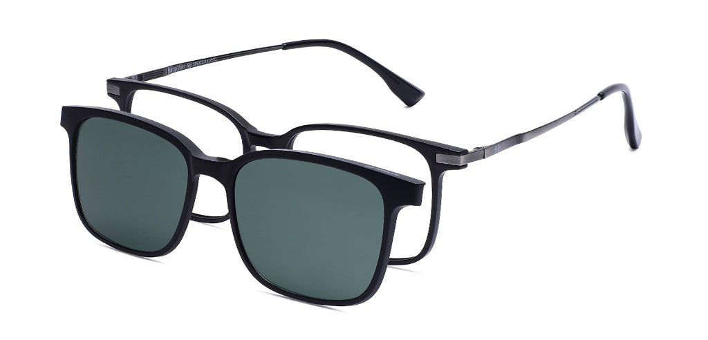 Happster Clipon Unisex Eyeglasses Full Frame Rectangle Medium 51 TR90 SM AM8520