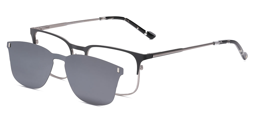 Happster Clipon Unisex Eyeglasses Full_Frame Square Medium 50 Metal SM XJ5102