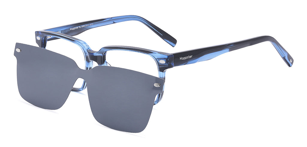 Happster Clipon Unisex Eyeglasses Full Frame Rectangle Medium 51 Acetate SM SW2328