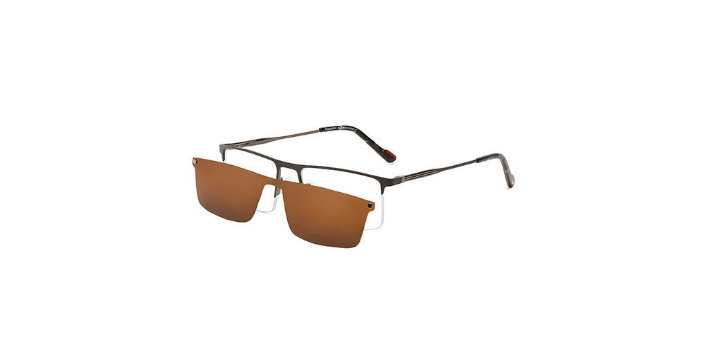 Happster Clipon Unisex Eyeglasses Half_Frame Square Large 53 Metal SM XJ5101