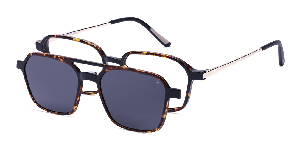 Happster Clipon Unisex Eyeglasses Full Frame Clipon Geometric Medium 51 Ultem SM WX6500