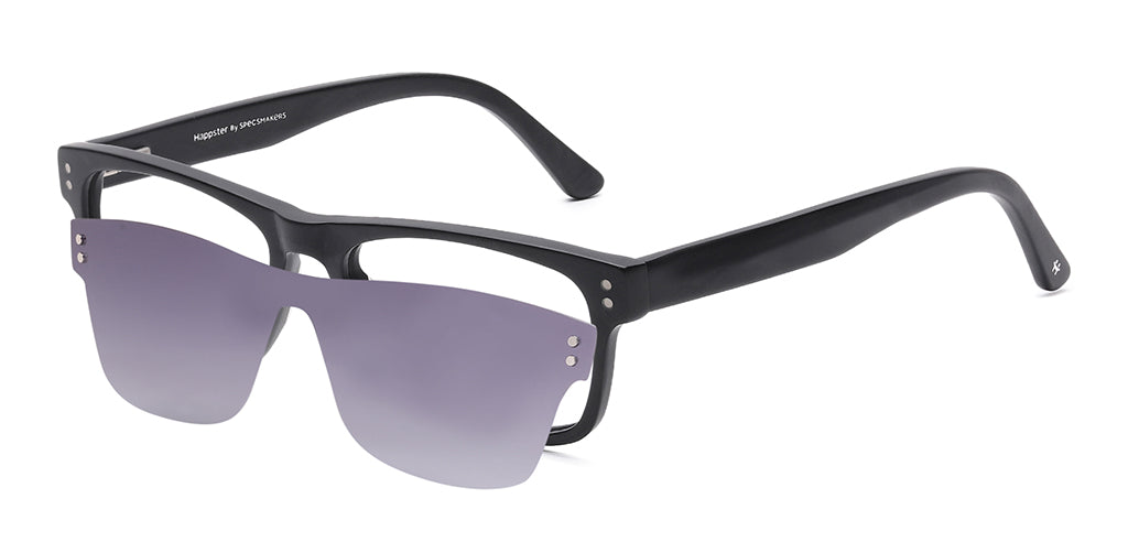 Happster Clipon Unisex Eyeglasses Full Frame Rectangle Large 53 Acetate SM SW2326
