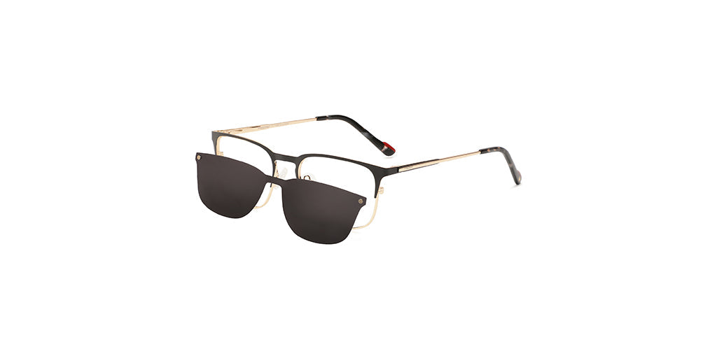 Happster Clipon Unisex Eyeglasses Full_Frame Square Medium 50 Metal SM XJ5102