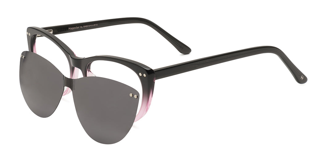 Happster Clipon Women Eyeglasses Full Frame Cateye Medium 51 Acetate SM SW2325
