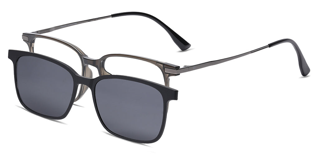 Happster Clipon Unisex Eyeglasses Full Frame Rectangle Medium 51 TR90 SM AM8520