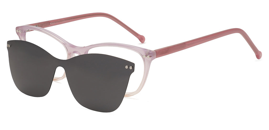 Happster Clipon Women Eyeglasses Full Frame Cateye Medium 50 Acetate SM ANI2319