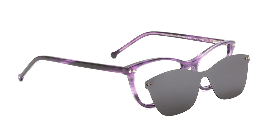 Happster Clipon Women Eyeglasses Full Frame Cateye Medium 50 Acetate SM ANI2319