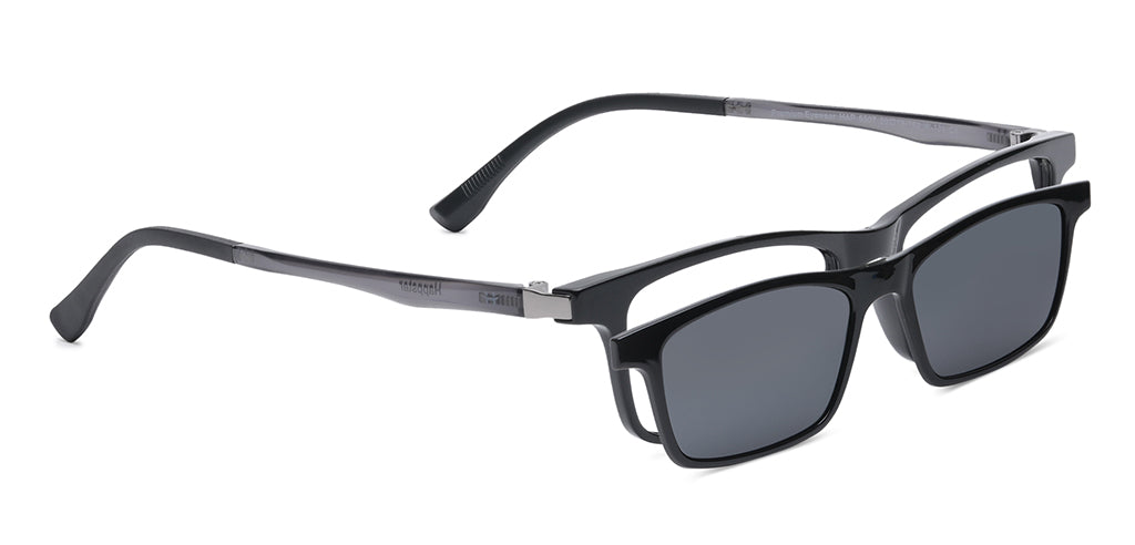 Happster Clipon Unisex Eyeglasses Full Frame Rectangle Medium 50 Ultem SM WX6507