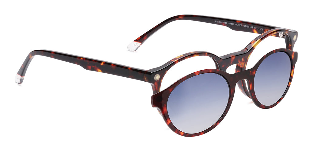 Happster Clipon Unisex Eyeglasses Full Frame Round Small 49 Acetate SM SW2326R