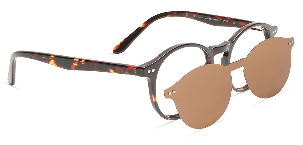 Happster Clipon Unisex Eyeglasses Full_frame Round Medium 50 Acetate SM SW2324