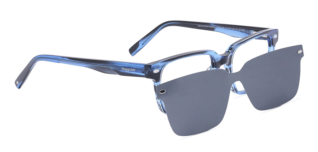 Happster Clipon Unisex Eyeglasses Full Frame Rectangle Medium 51 Acetate SM SW2328