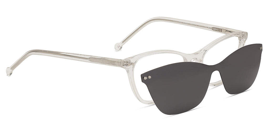 Happster Clipon Women Eyeglasses Full Frame Cateye Medium 50 Acetate SM ANI2319