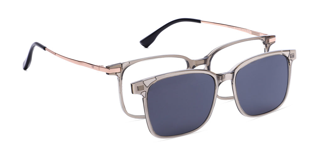 Happster Clipon Unisex Eyeglasses Full Frame Rectangle Medium 51 TR90 SM AM8520