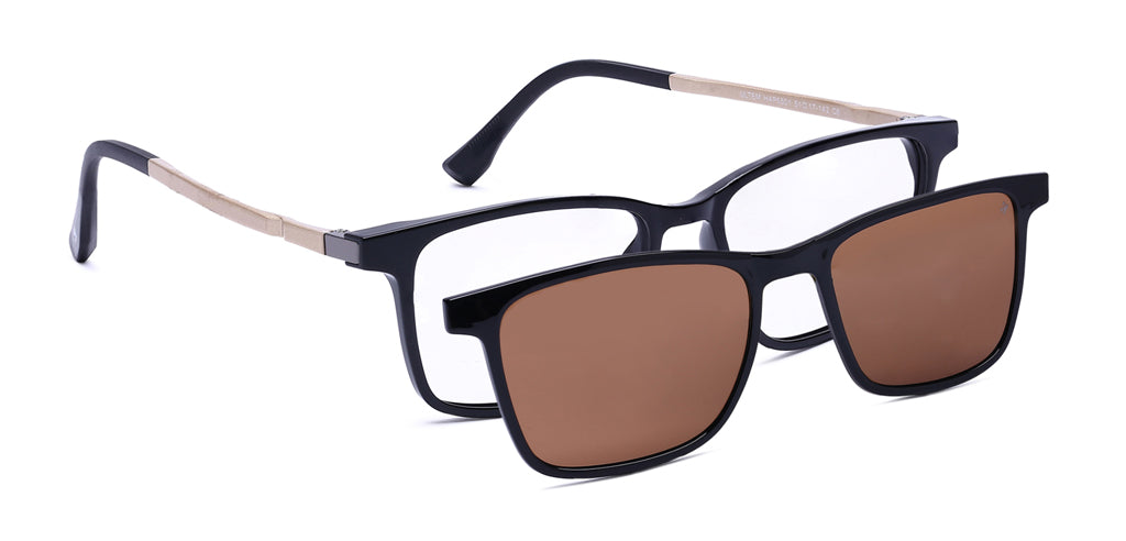 Happster Clipon Unisex Eyeglasses Full Frame Clipon Rectangle Medium 51 Ultem SM WX6501