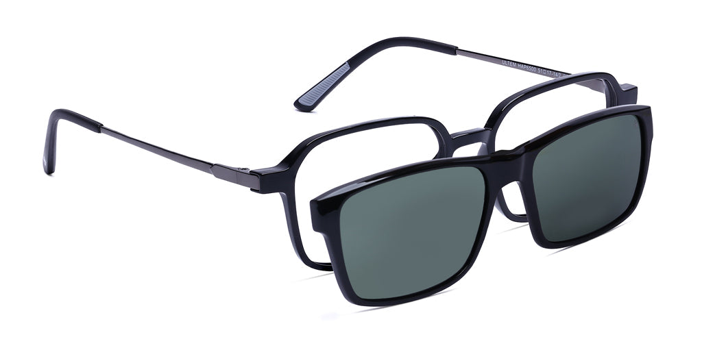 Happster Clipon Unisex Eyeglasses Full Frame Clipon Geometric Medium 51 Ultem SM WX6500