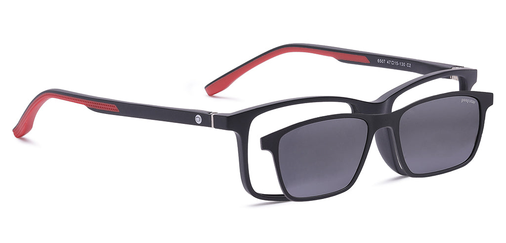 Peepstar Clipon Kids Eyeglasses Full Frame Rectangle 5-8 years 47 TR90 SM SE6507