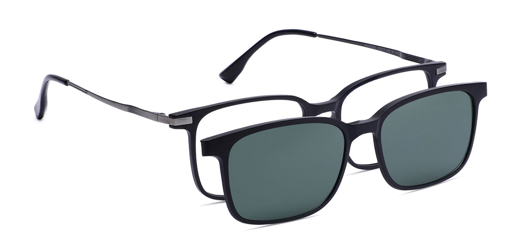 Happster Clipon Unisex Eyeglasses Full Frame Rectangle Medium 51 TR90 SM AM8520