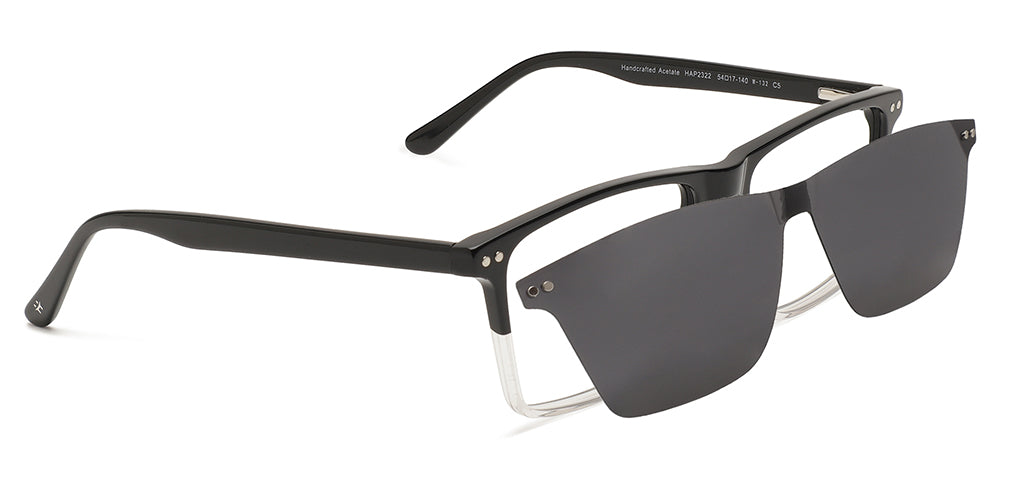 Happster Clipon Unisex Eyeglasses Full_frame Square Large 54 Acetate SM SW2322