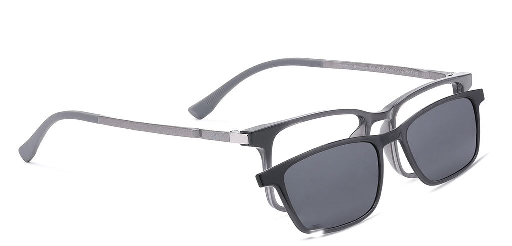 Happster Clipon Unisex Eyeglasses Full Frame Clipon Rectangle Medium 51 Ultem SM WX6501