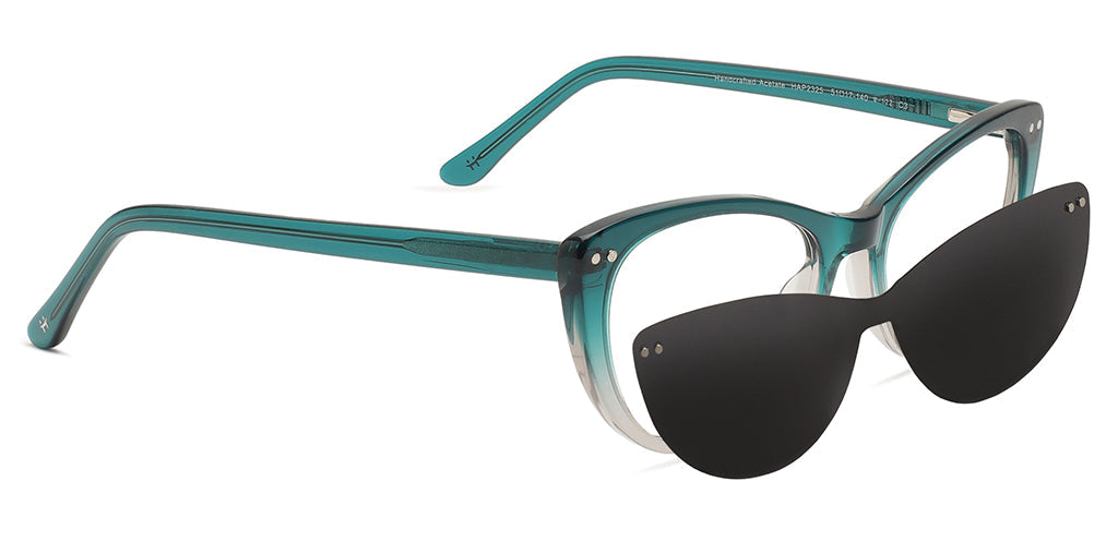 Happster Clipon Women Eyeglasses Full Frame Cateye Medium 51 Acetate SM SW2325
