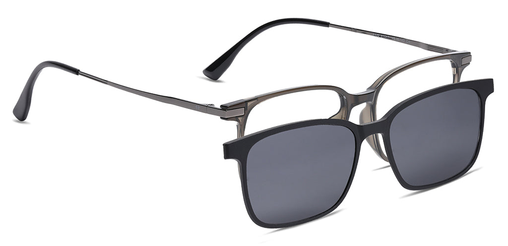 Happster Clipon Unisex Eyeglasses Full Frame Rectangle Medium 51 TR90 SM AM8520