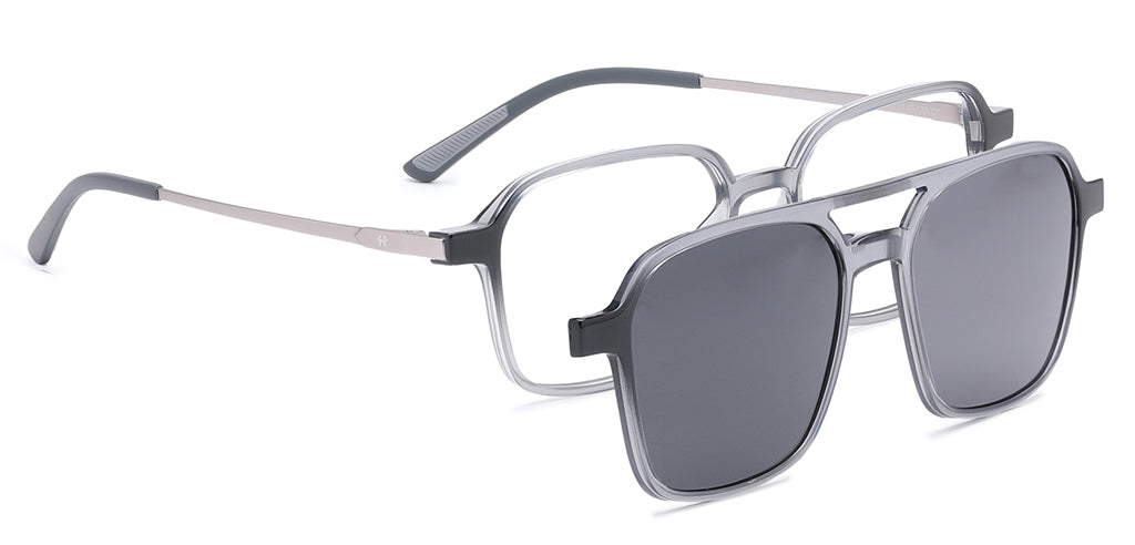 Happster Clipon Unisex Eyeglasses Full Frame Clipon Geometric Medium 51 Ultem SM WX6500