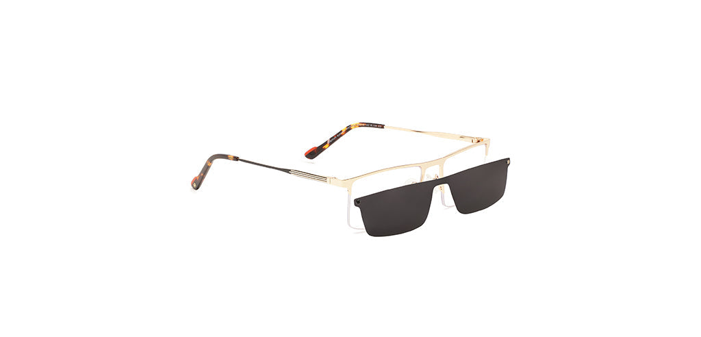 Happster Clipon Unisex Eyeglasses Half_Frame Square Large 53 Metal SM XJ5101