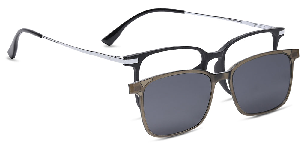 Happster Clipon Unisex Eyeglasses Full Frame Rectangle Medium 51 TR90 SM AM8520