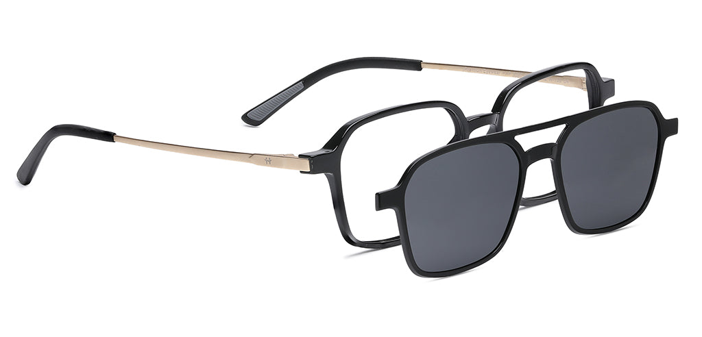 Happster Clipon Unisex Eyeglasses Full Frame Clipon Geometric Medium 51 Ultem SM WX6500