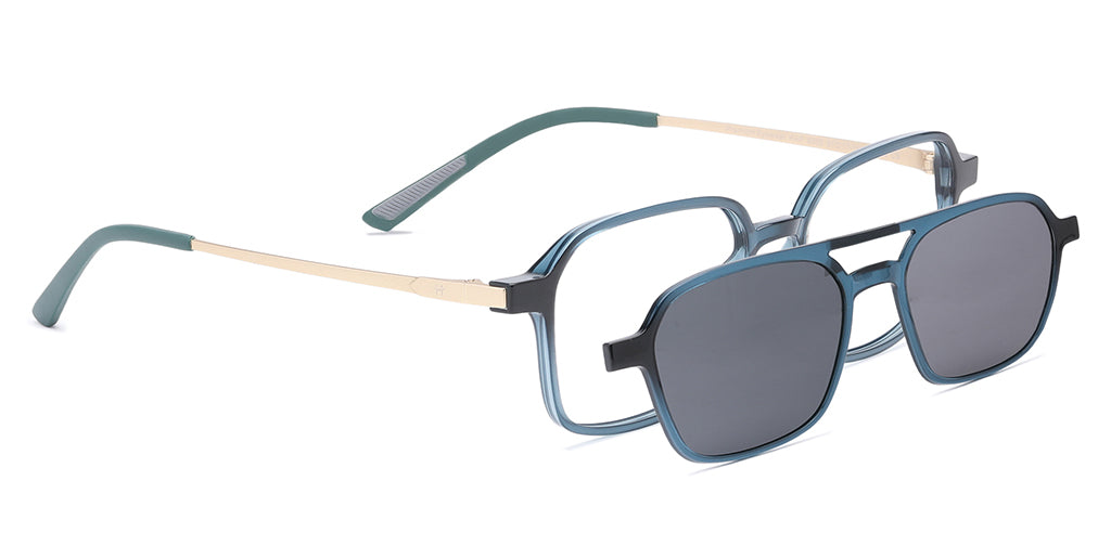 Happster Clipon Unisex Eyeglasses Full Frame Clipon Geometric Medium 51 Ultem SM WX6500