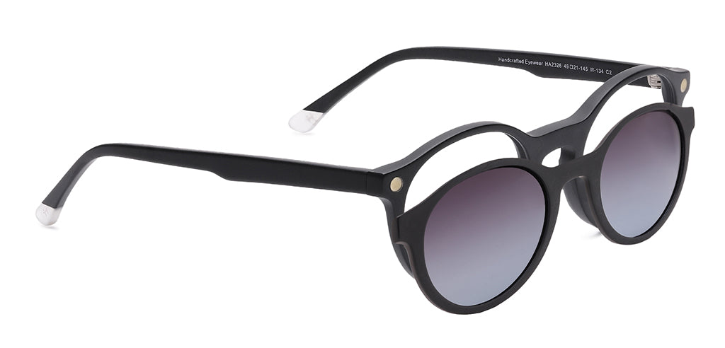 Happster Clipon Unisex Eyeglasses Full Frame Round Small 49 Acetate SM SW2326R